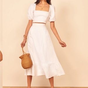 Reformation yucca linen two piece white size 2